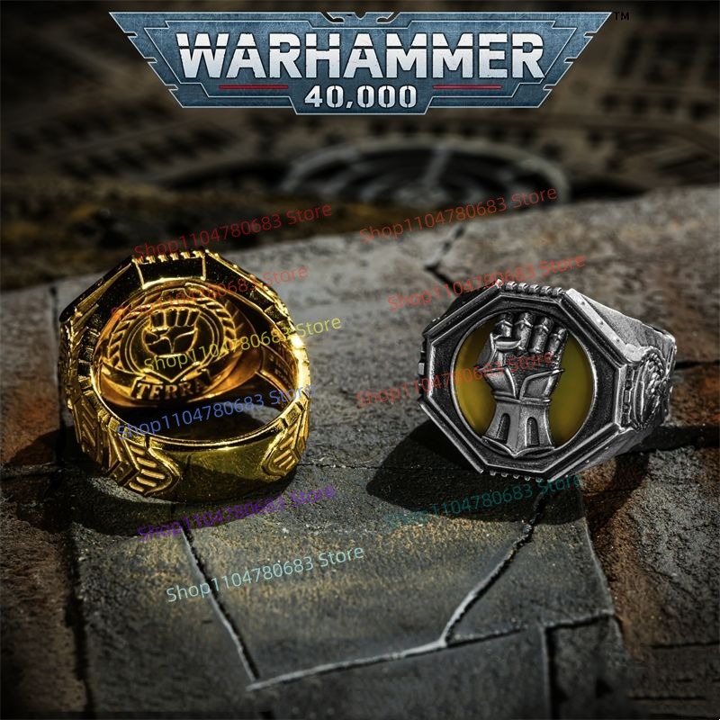 Premium Anime Merchandise - 40K インペリアル フィスト ドーン インシグニア リング、ヴィンテージ風ミニマリストプレミアムデザインバンド、ゲームグッズ、装飾品、ホリデーギフト