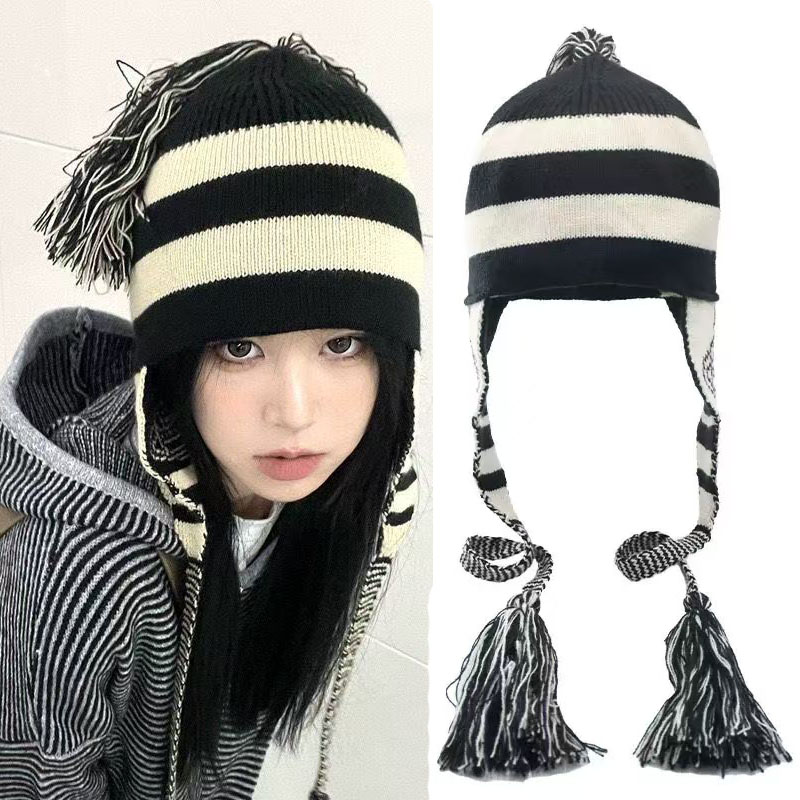 アニメナナ帽子ストライプタッセル耳保護ウール雷峰帽子暖かいニ - Nana Anime Merchandise のレビューと価格